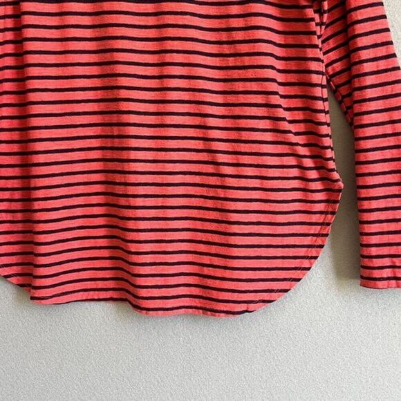 Cut Loose Long Sleeve Top XS Striped Red/Navy Ruched Back Nautical Lagenlook - Picture 5 of 12
